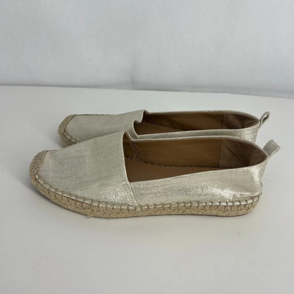 MARC FISHER Womens Gold Slip On Espadrille Shoes 9.5 M